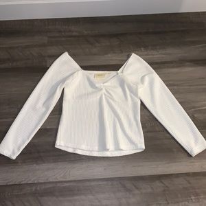 Anthropologie White Crinkle Top